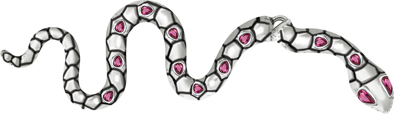 SNAKE EARINGS, SILVER, 6 CM