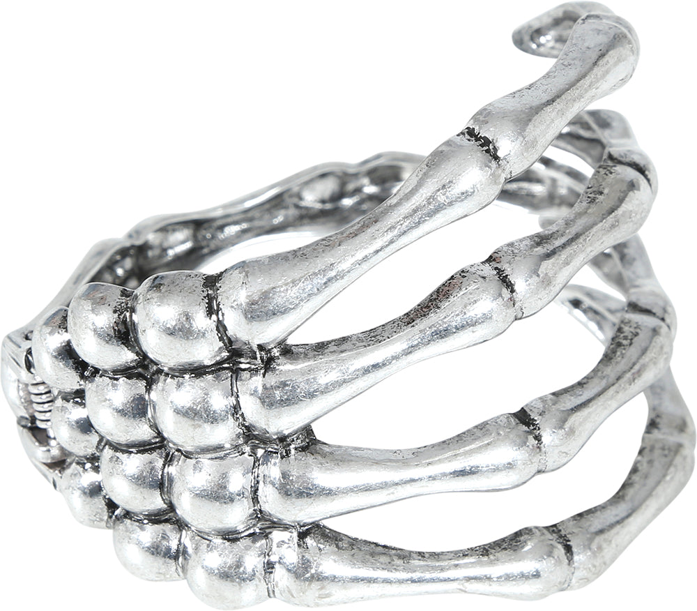 SKELETON BRACELET, METALIC, SILVER