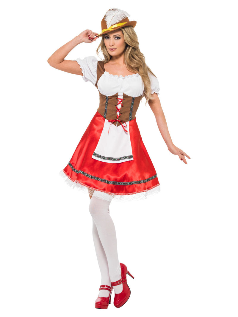 Bavarian Wench Costume, White & Red - 5