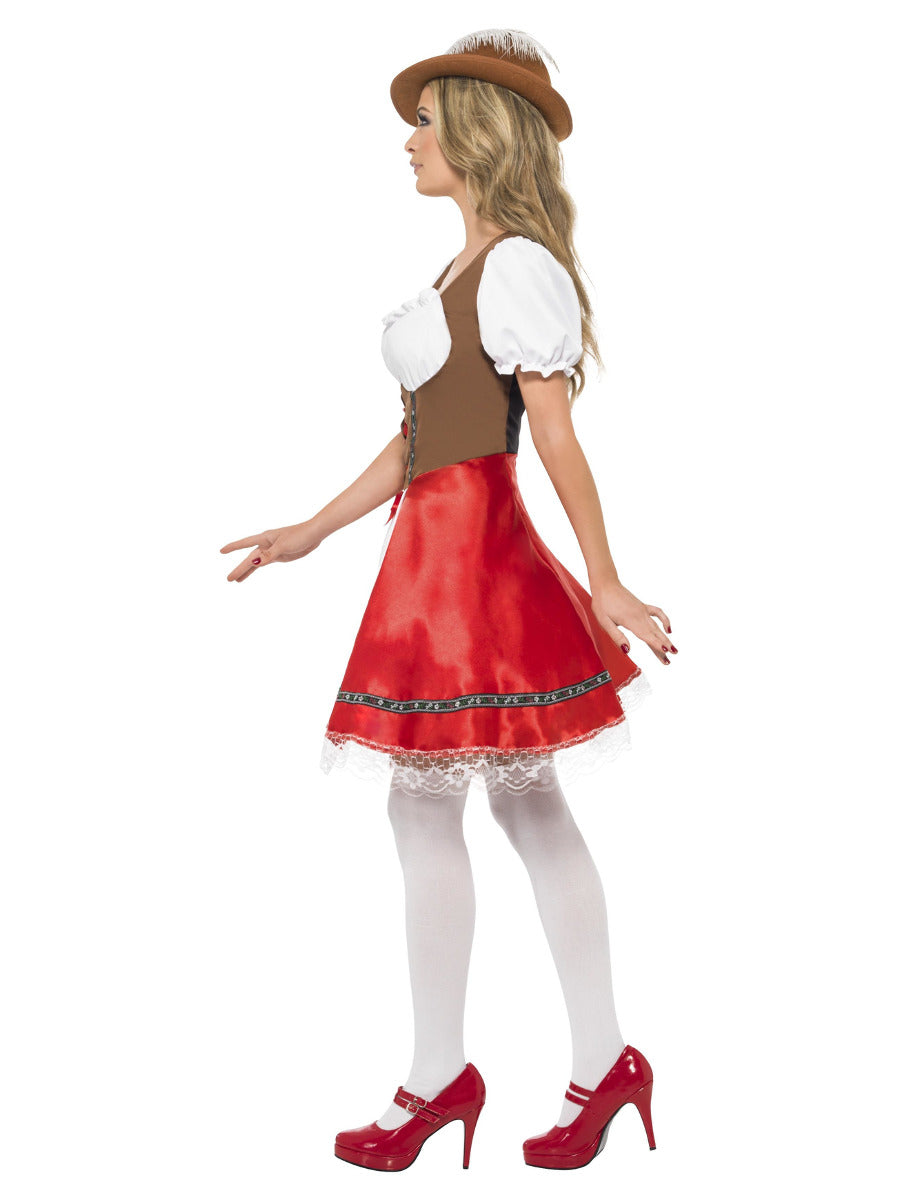 Bavarian Wench Costume, White & Red - 4