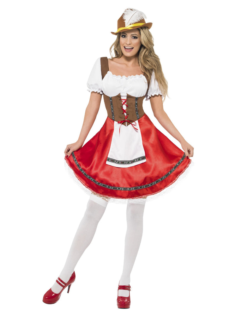 Bavarian Wench Costume, White & Red - 1