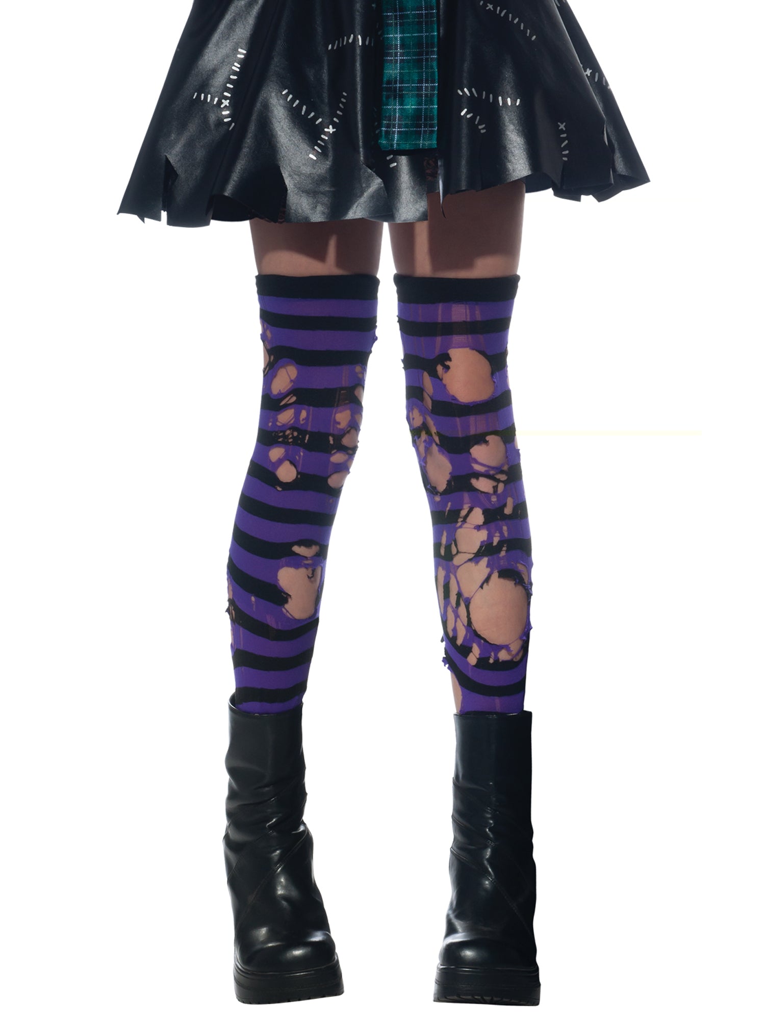 Purple Striped Tights