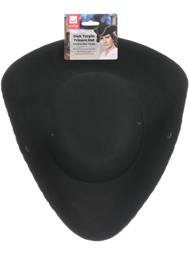Dick Turpin Tricorn Hat, Black - 3
