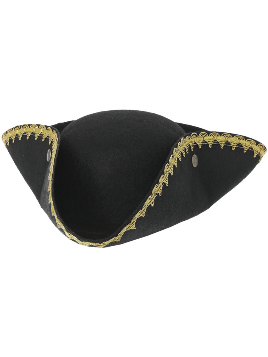 Dick Turpin Tricorn Hat, Black - 5