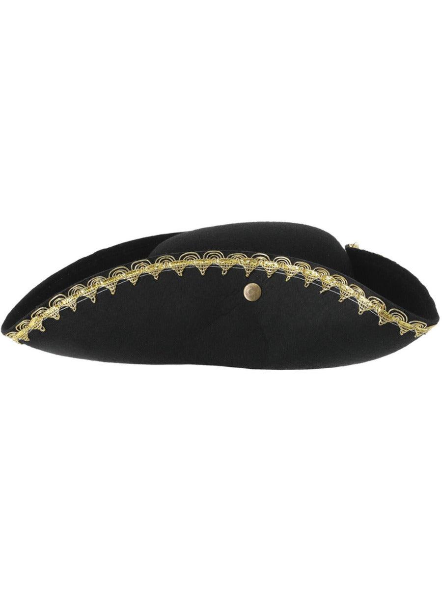 Dick Turpin Tricorn Hat, Black - 4