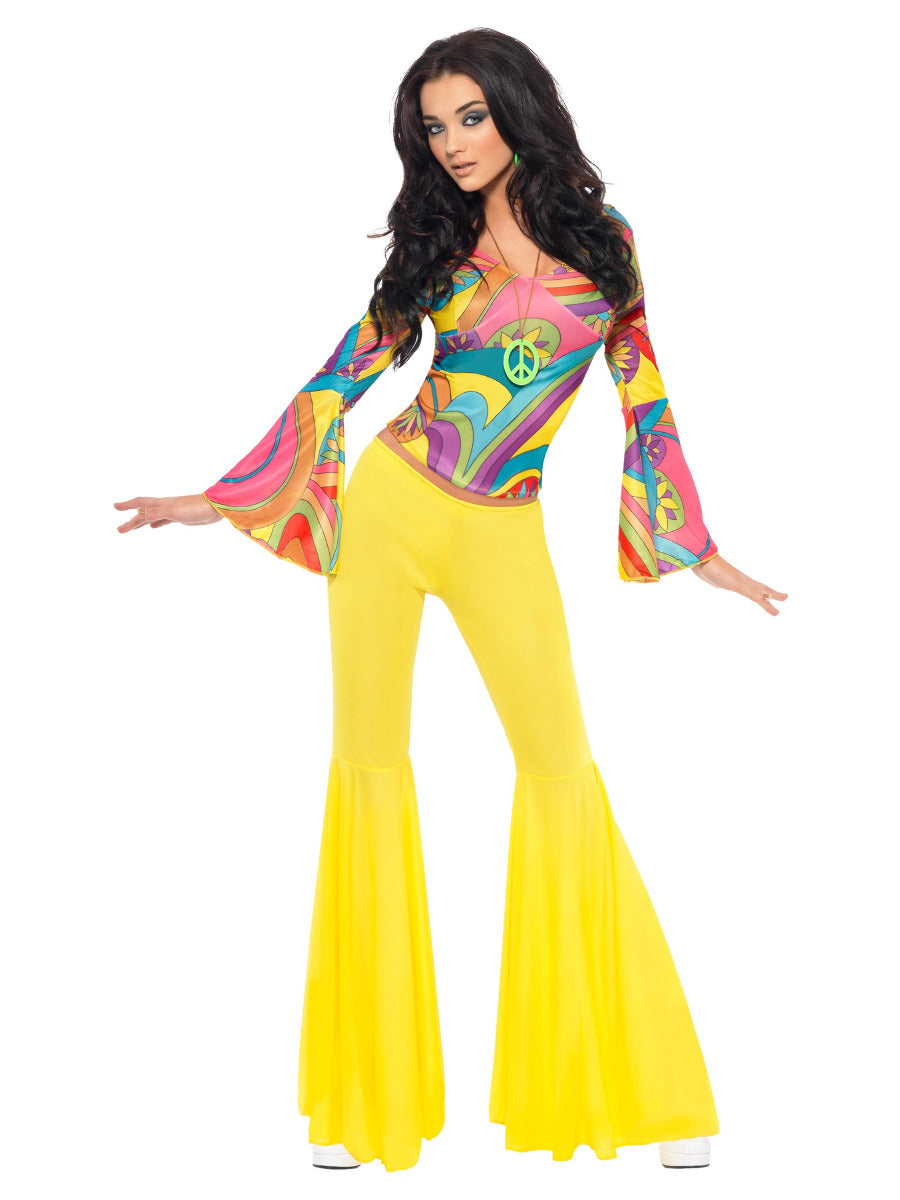 70s Groovy Babe Costume, Yellow - 1