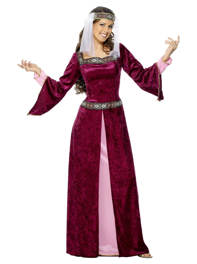 Maid Marion Costume, Burgundy - 1