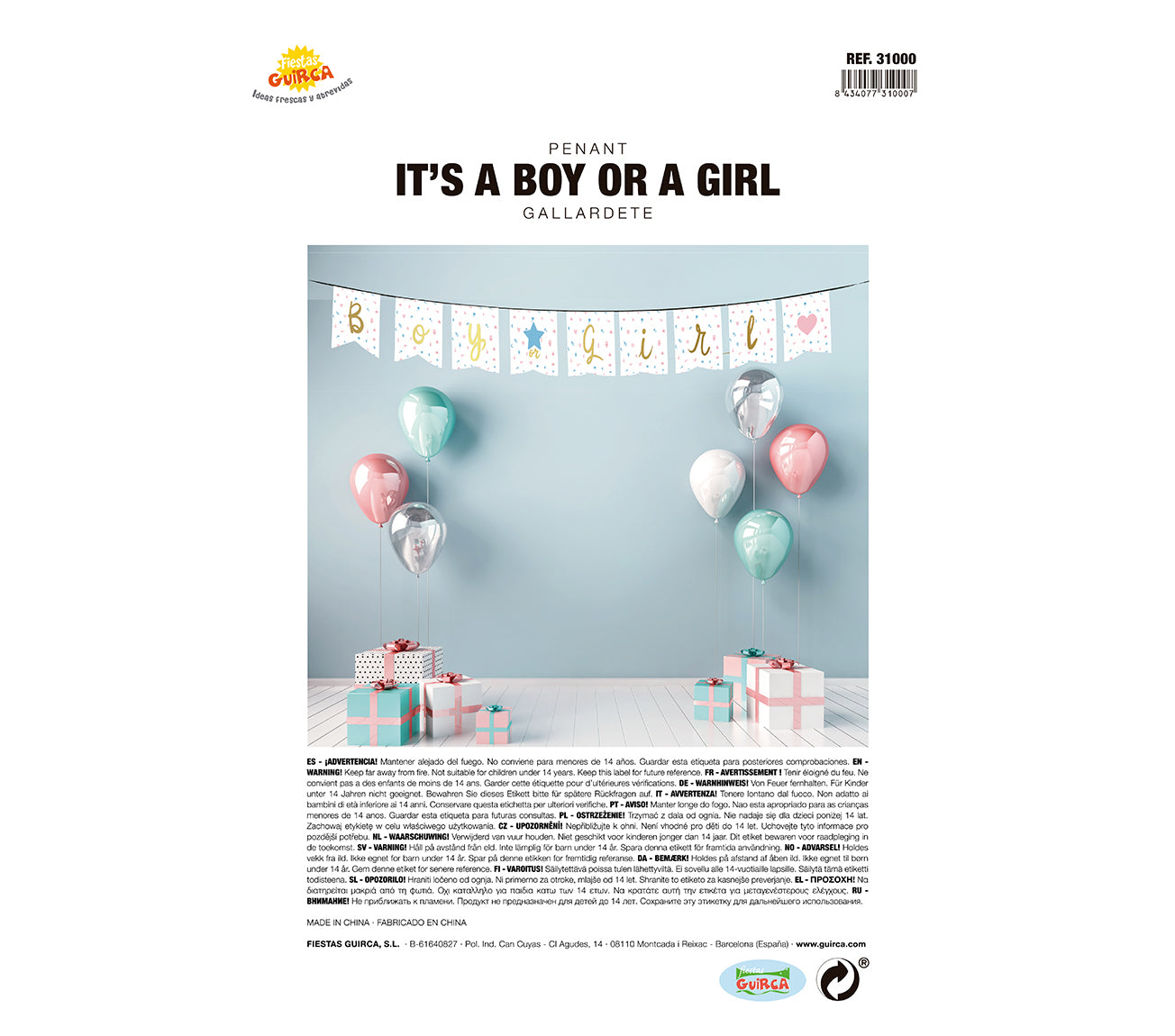 IT'S A BOY OR A GIRL PENNANT 220 CMS