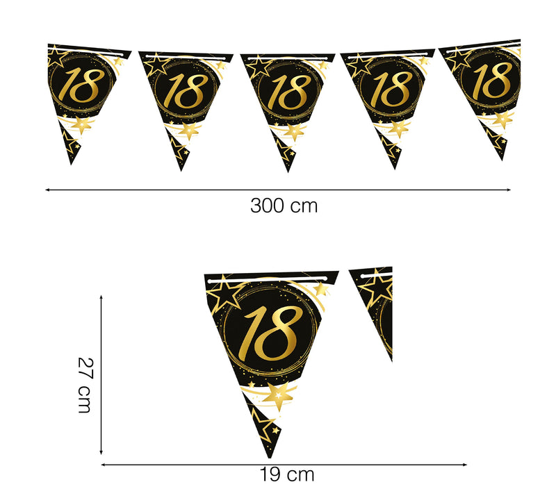 BIRTHDAY PENNANT, 300 CM, 19X27 PAPER