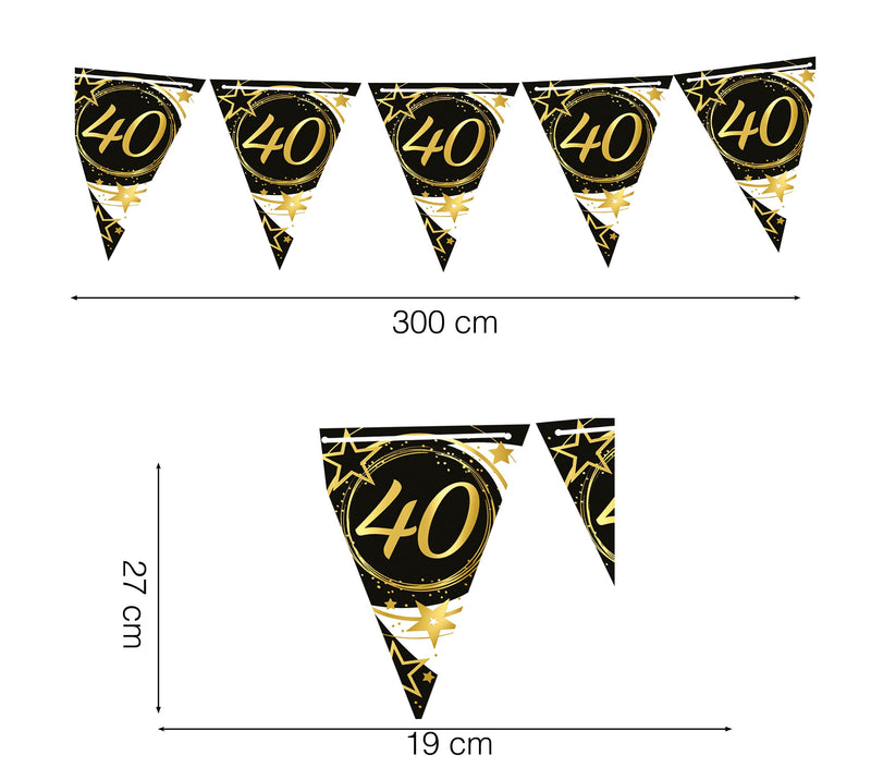 BIRTHDAY PENNANT, 300 CM, 19X27 PAPER