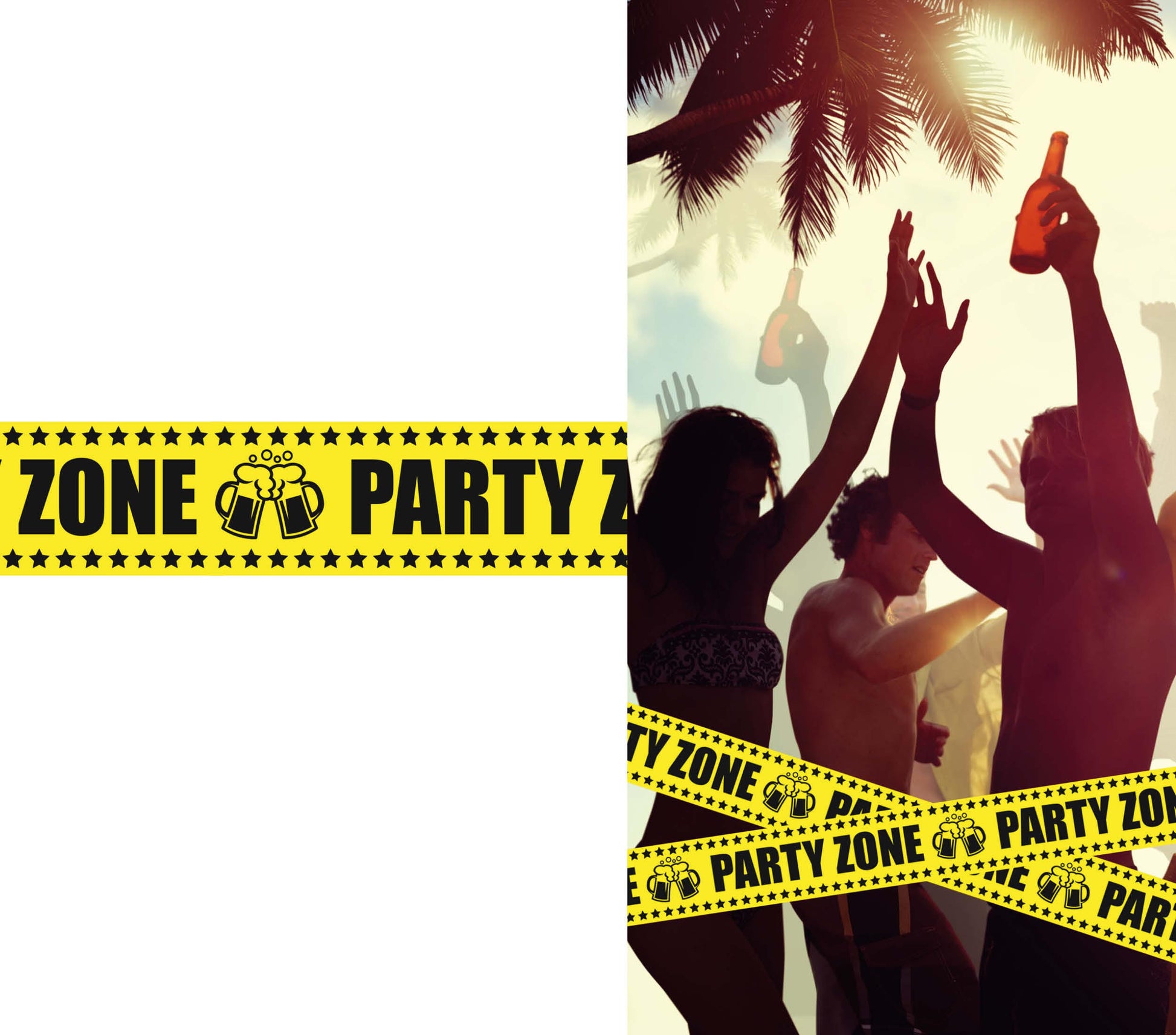 PARTY ZONE RIBBON 6M X 7.6CM
