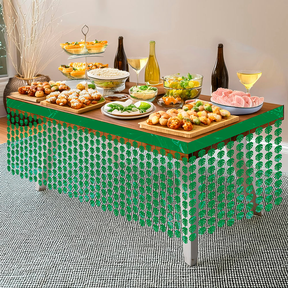 TINSEL LEAF TABLE DECORATION, 400X70 CMS.
