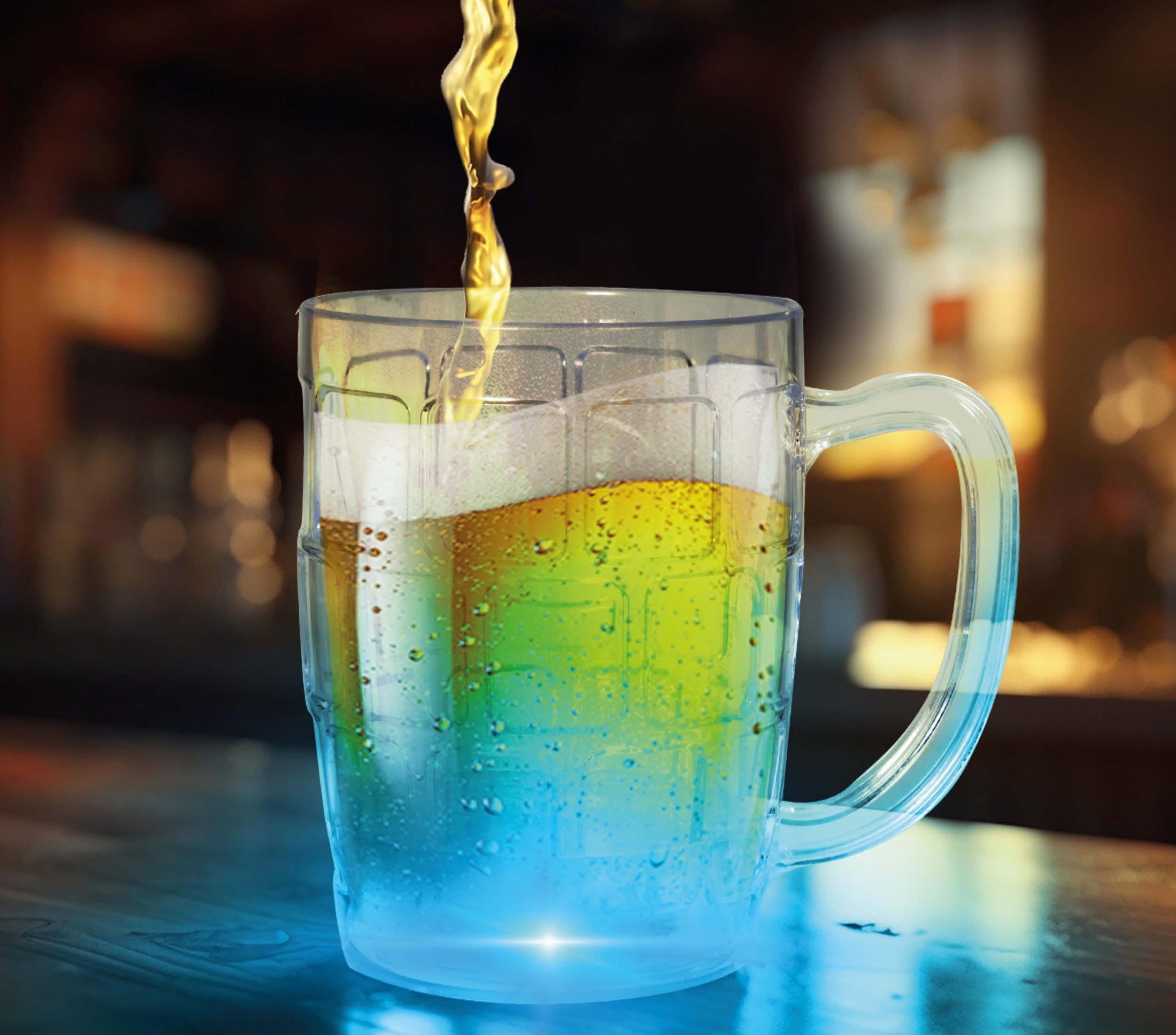 BEER CUP WITH LIGHT, 500 ML, 19.5 CMS