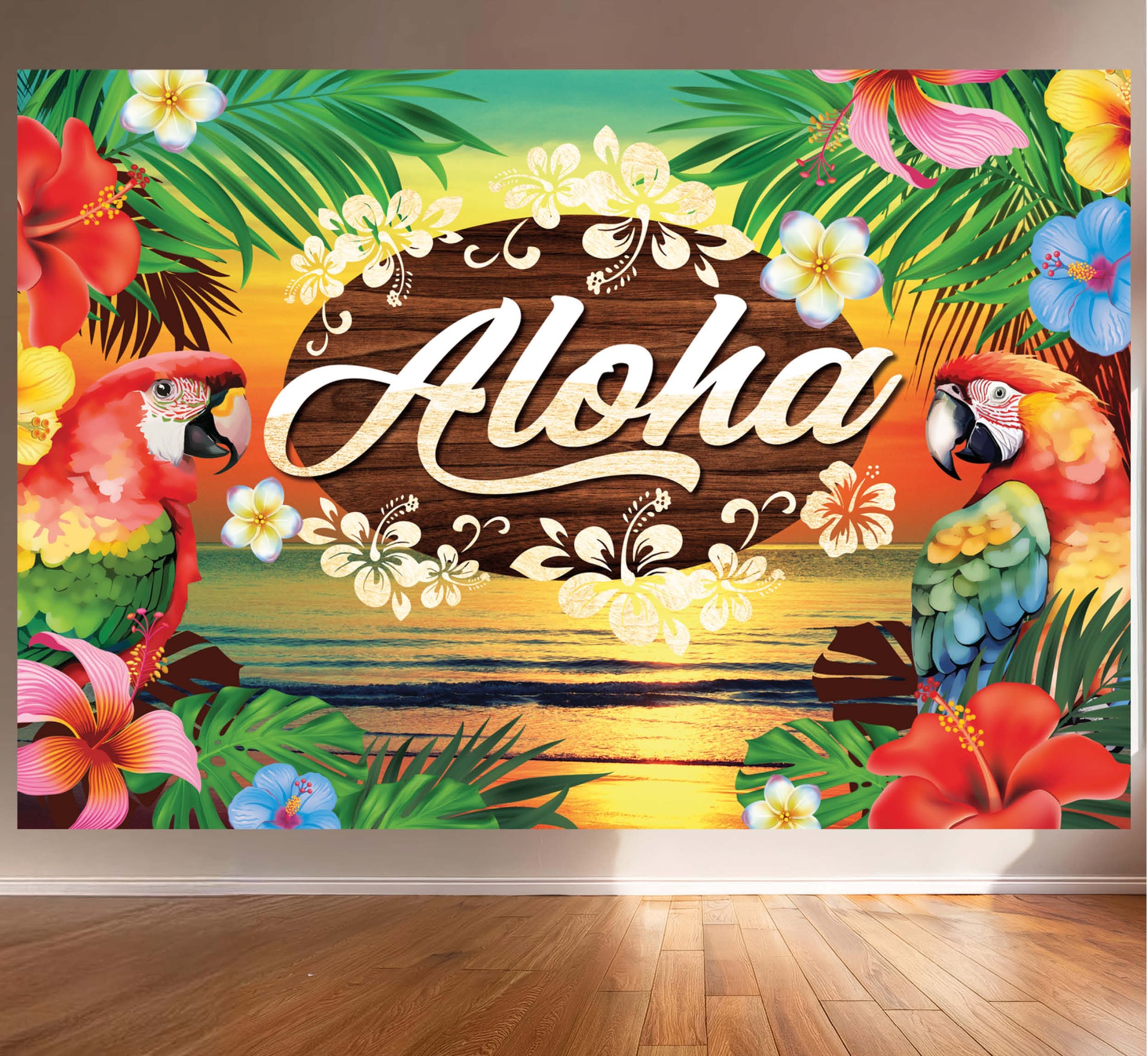 ALOHA SUMMER BACKDROP BANNER 220X140 CM