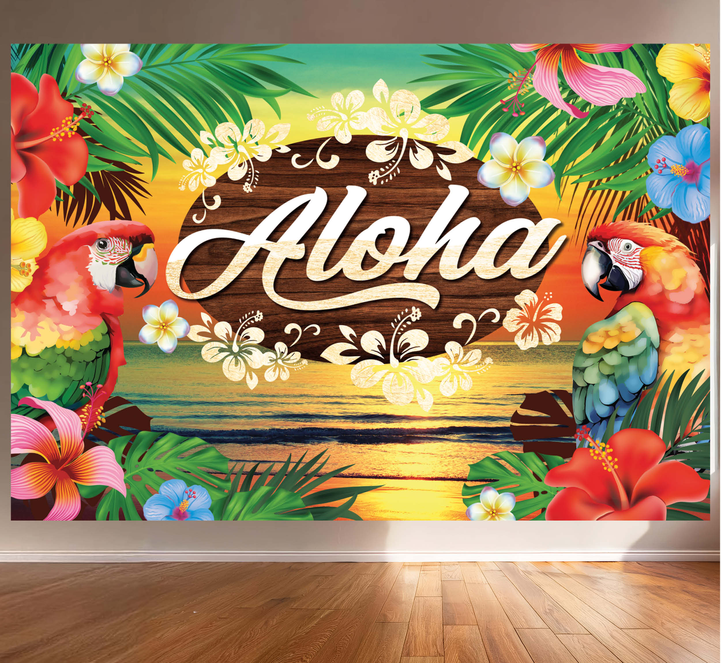 ALOHA SUMMER BACKDROP BANNER 220X140 CM