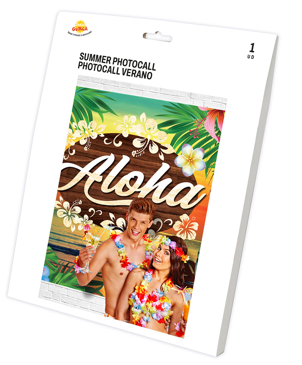 ALOHA SUMMER BACKDROP BANNER 220X140 CM