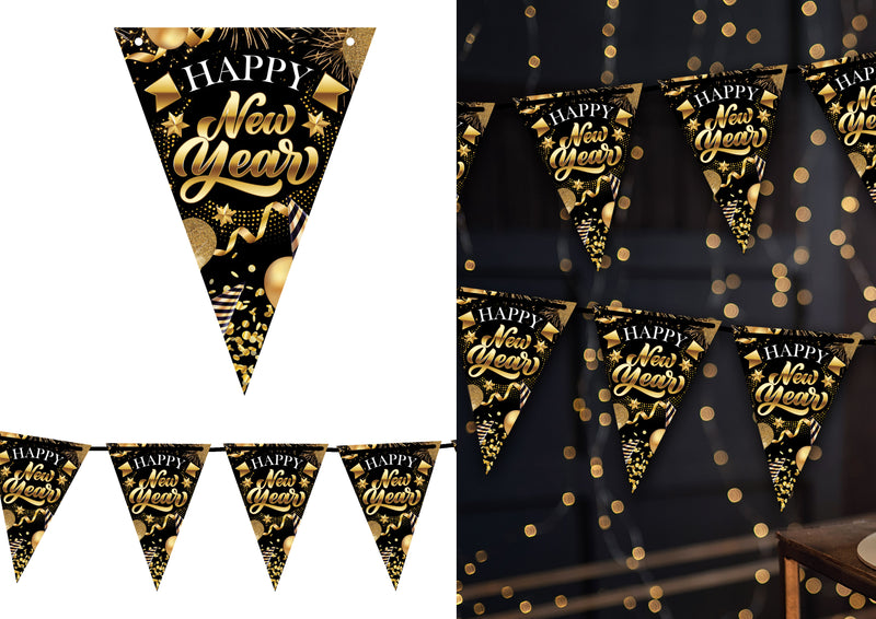 HAPPY NEW YEAR PENNANT 300 CM PAPER