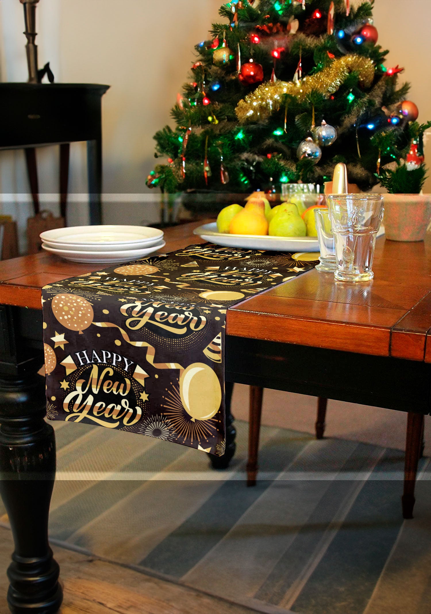 HAPPY NEW YEAR TABLE RUNNER 28X300 CM