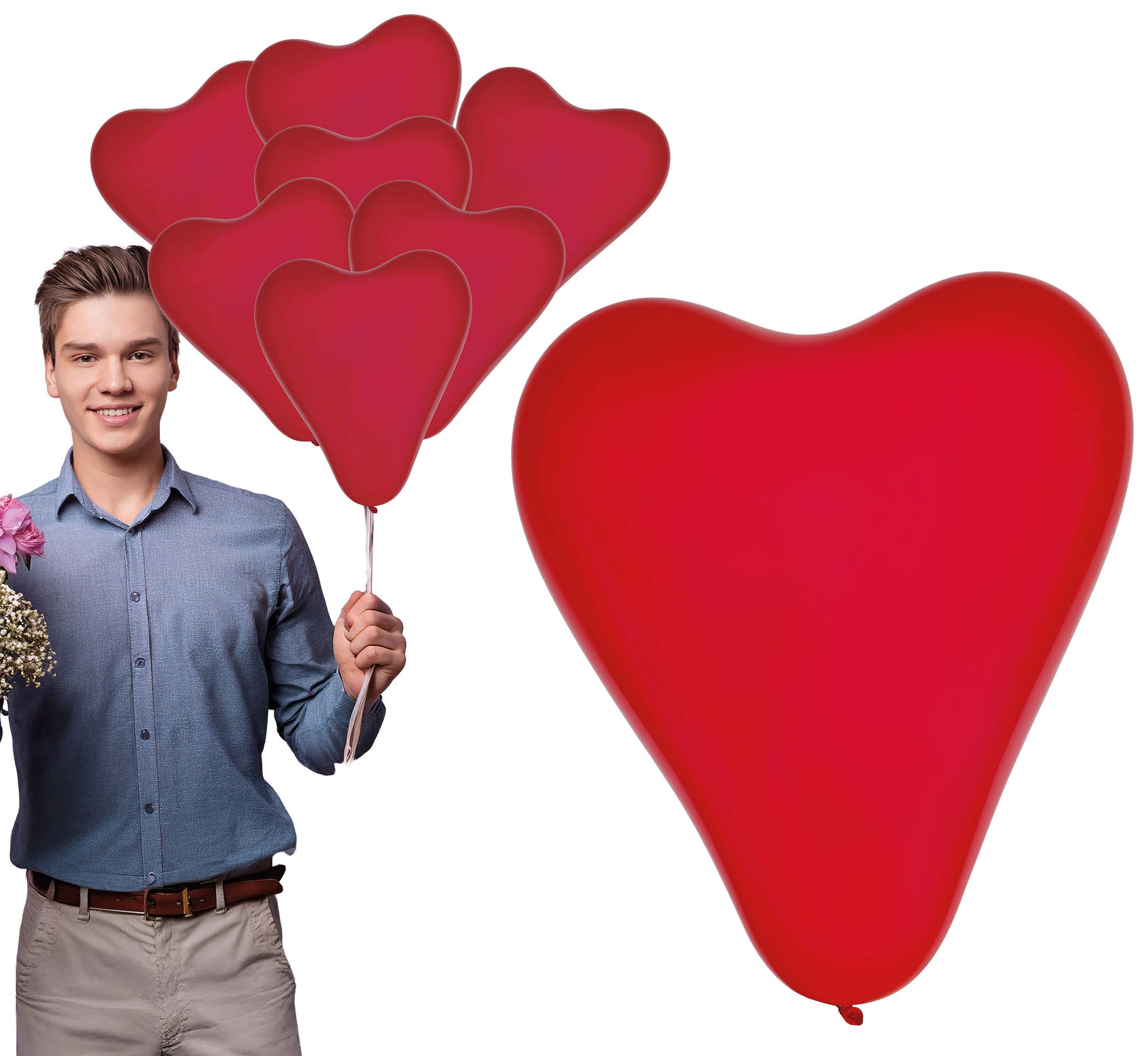 BAG OF 10 HEART BALLOONS