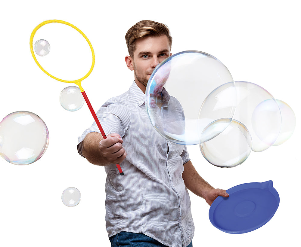 BUBBLE WAND AND TRAY WITH SOAP LIQUID