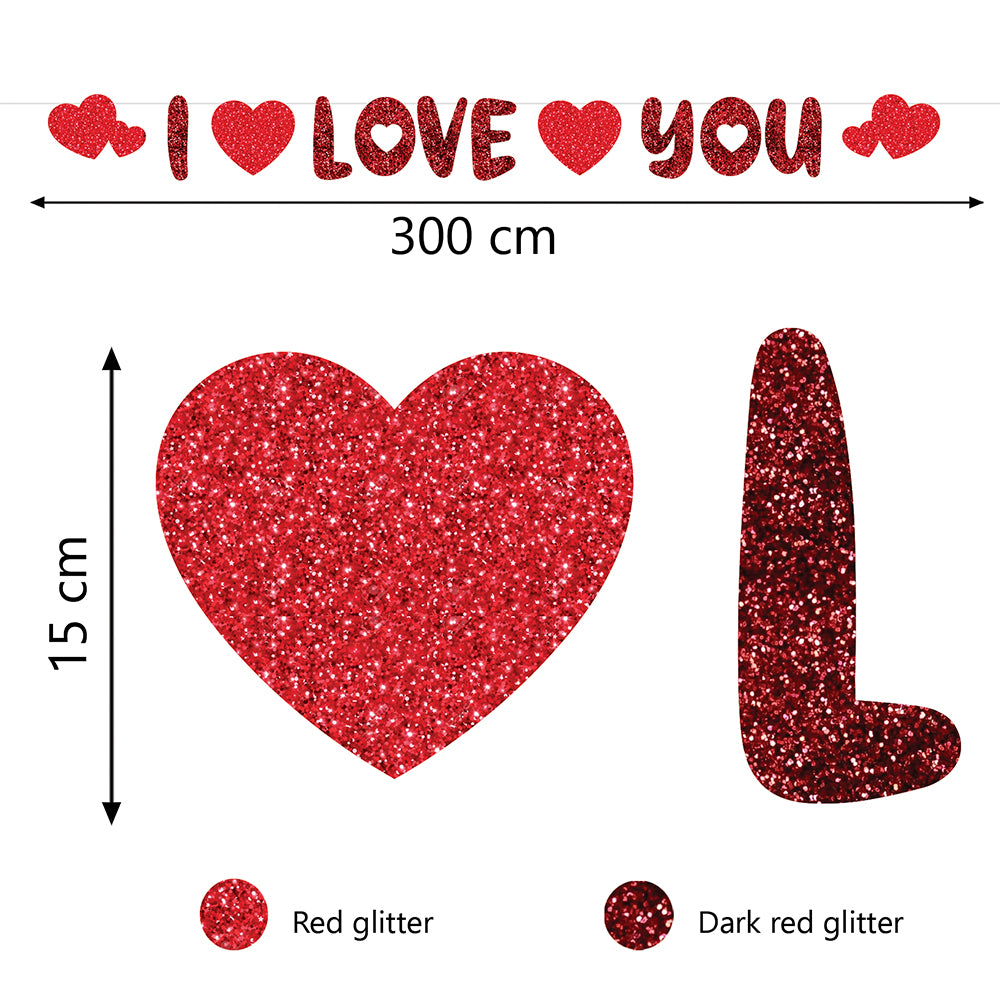 I LOVE YOU GARLAND 300 CM