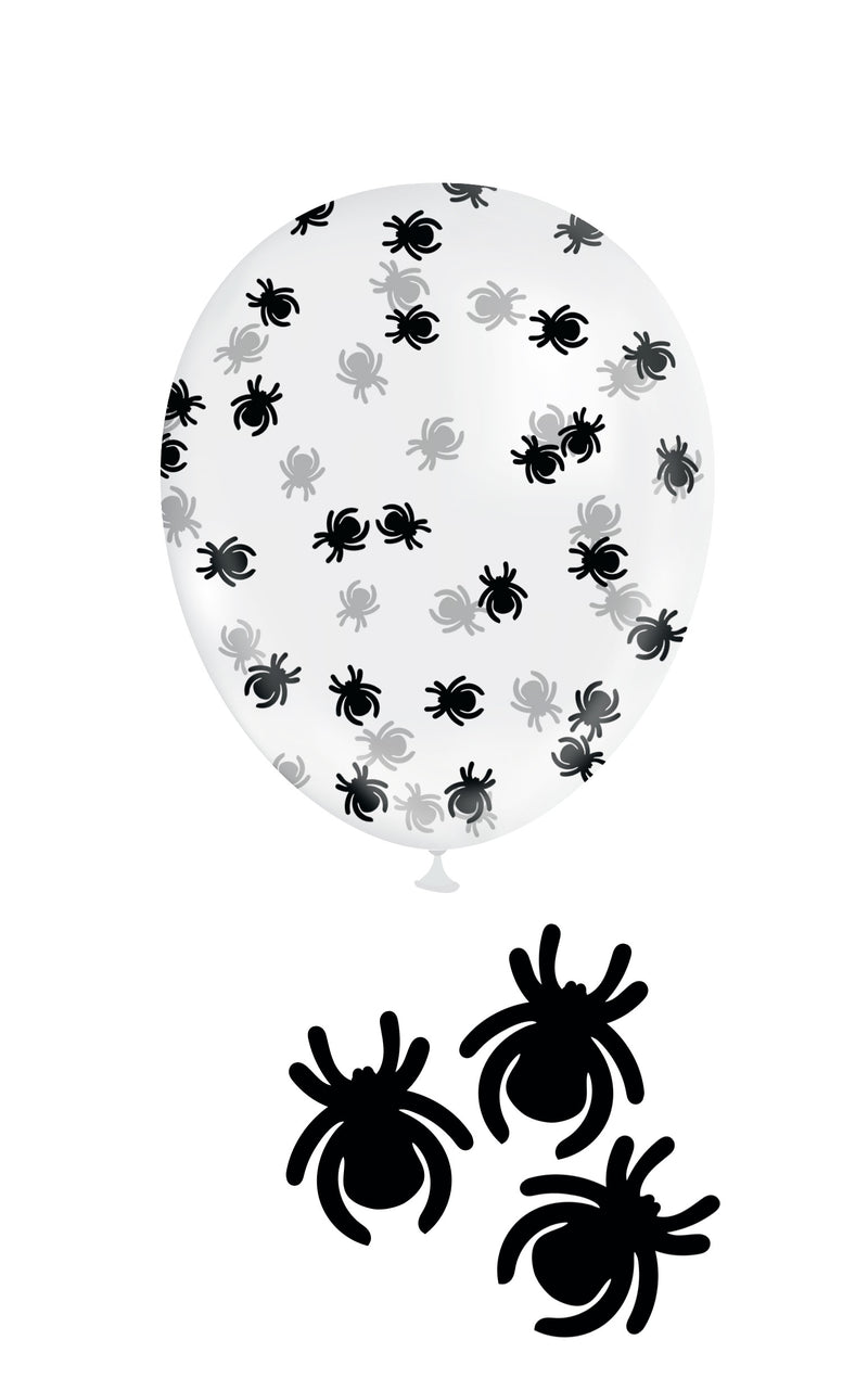 BAG OF 10 BALLOONS WITH CONFETTI SPIDER