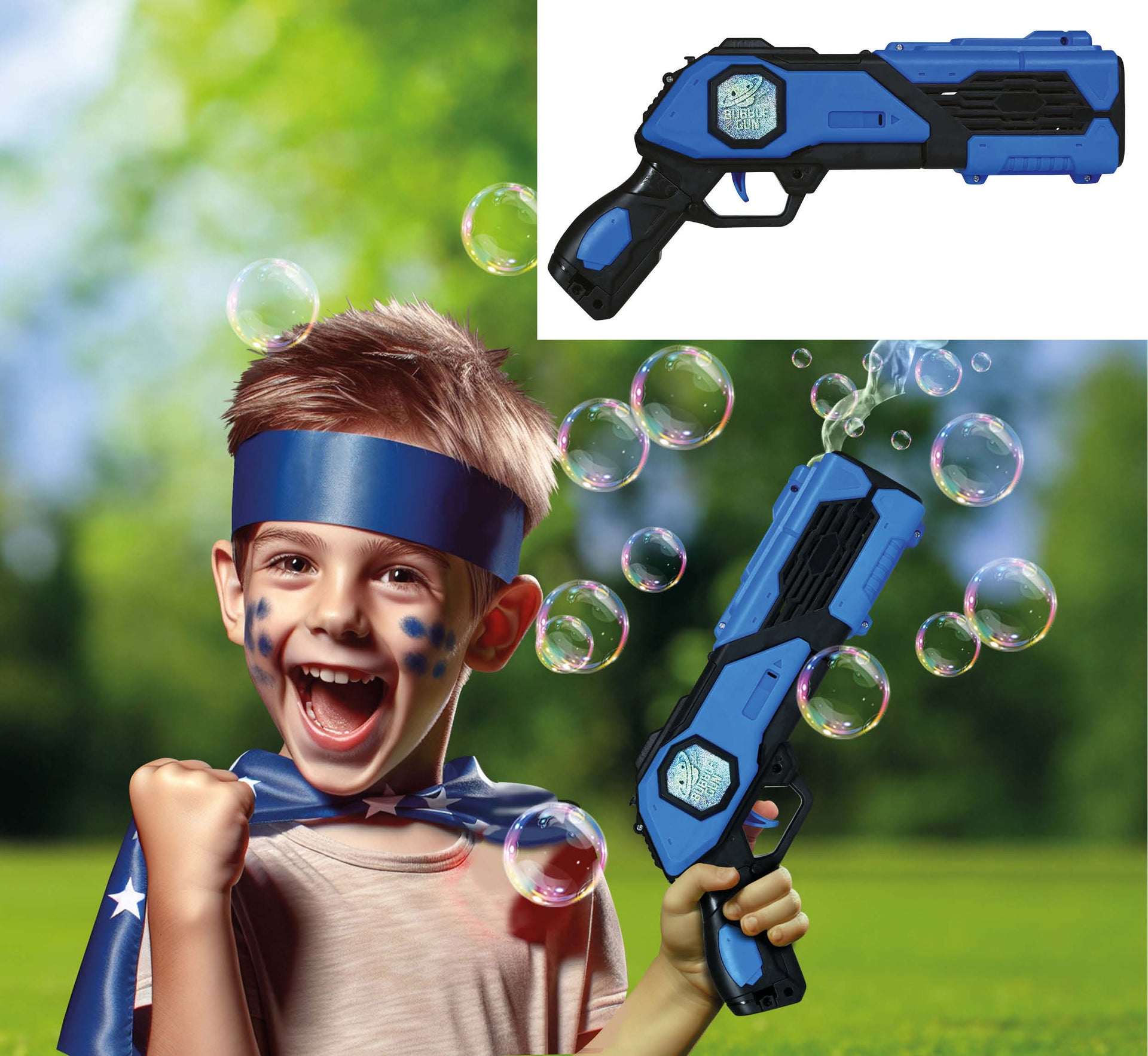 SOAP BUBBLE GUN BATTERY OPERATED. WITH 33CM TANK