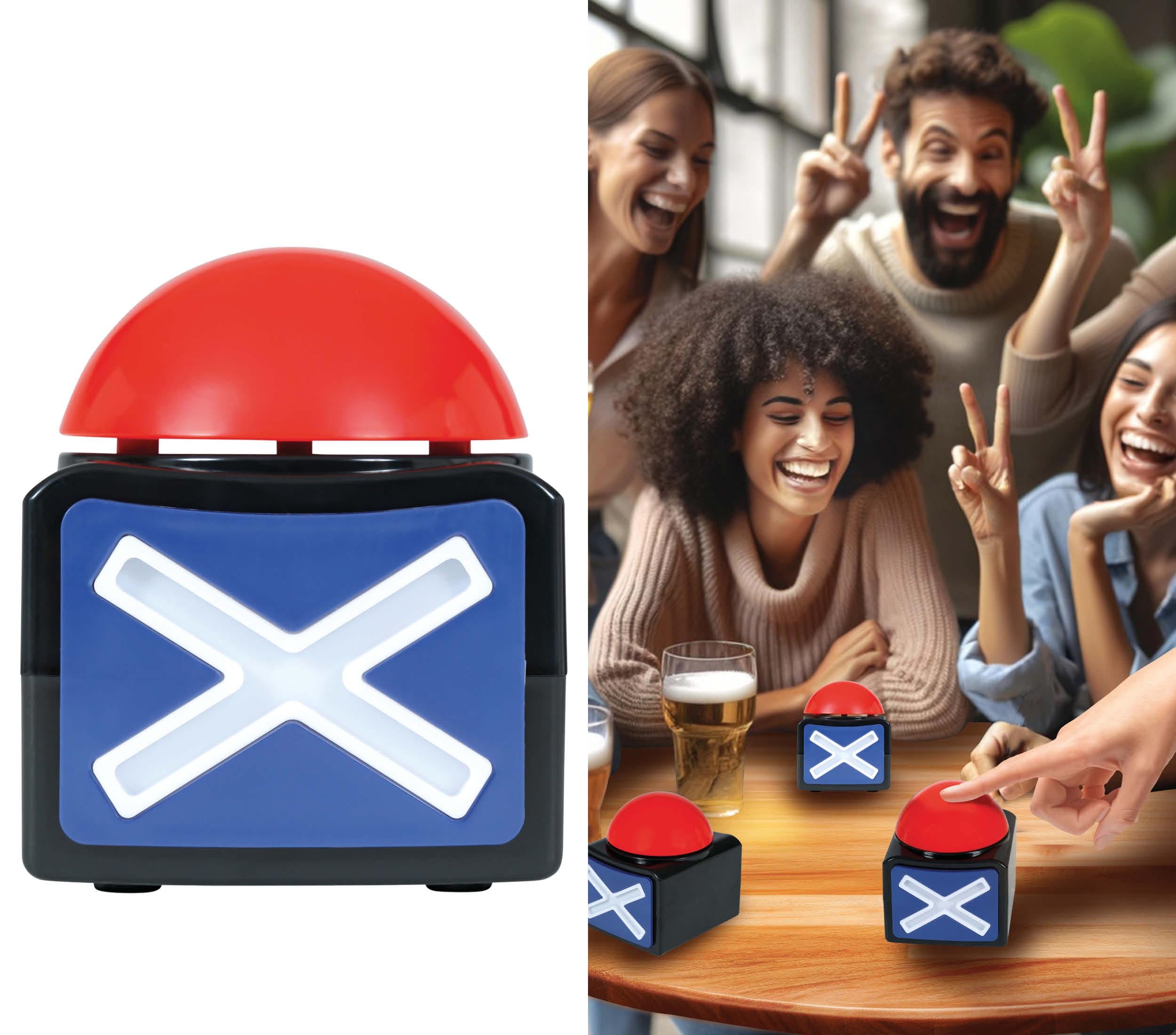 “X” BUZZER BUTTON WITH LIGHT AND SOUND 10X8 CM