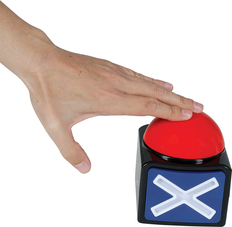 “X” BUZZER BUTTON WITH LIGHT AND SOUND 10X8 CM