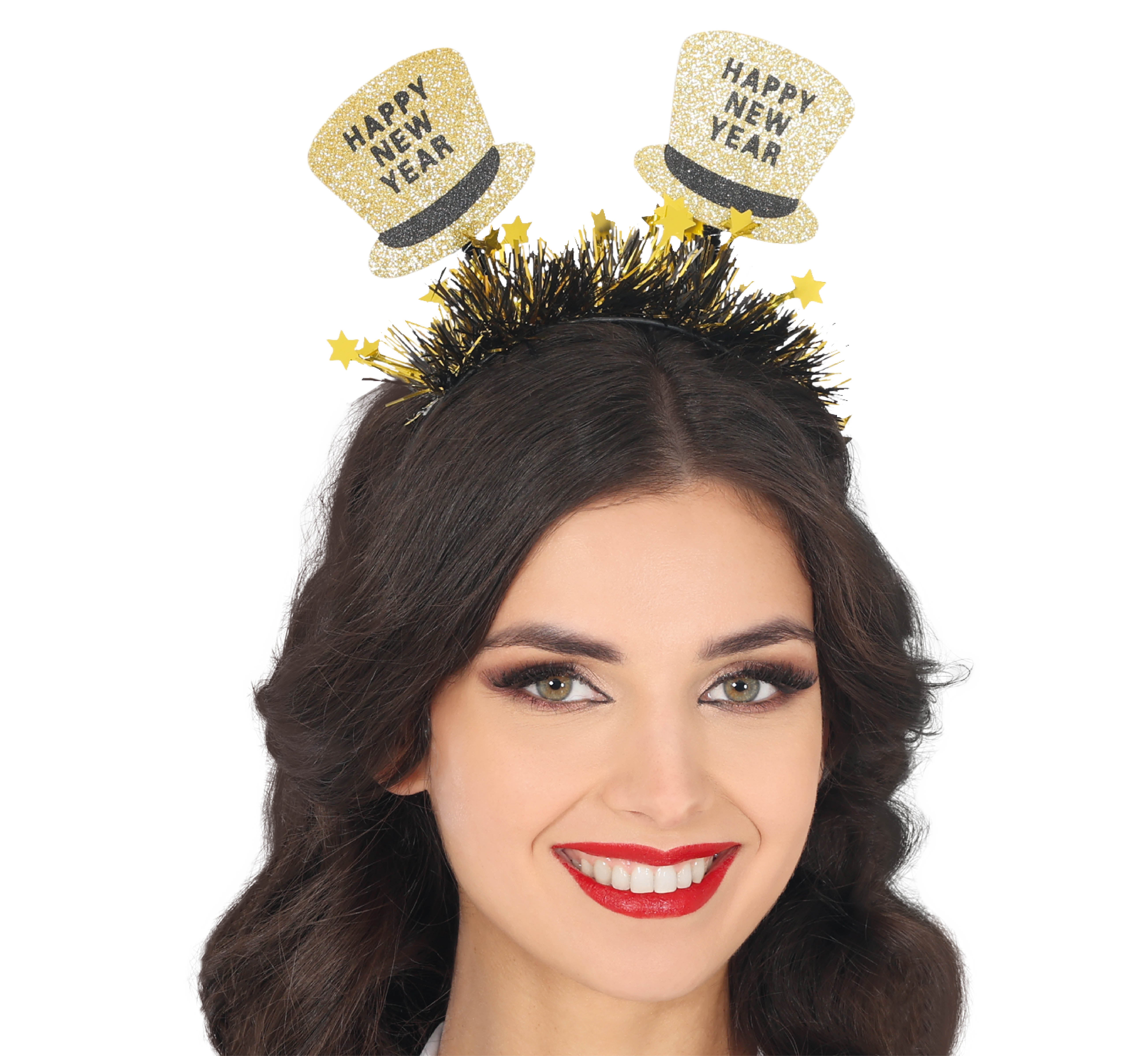 HAPPY NEW YEAR HATS HEADBAND GOLD