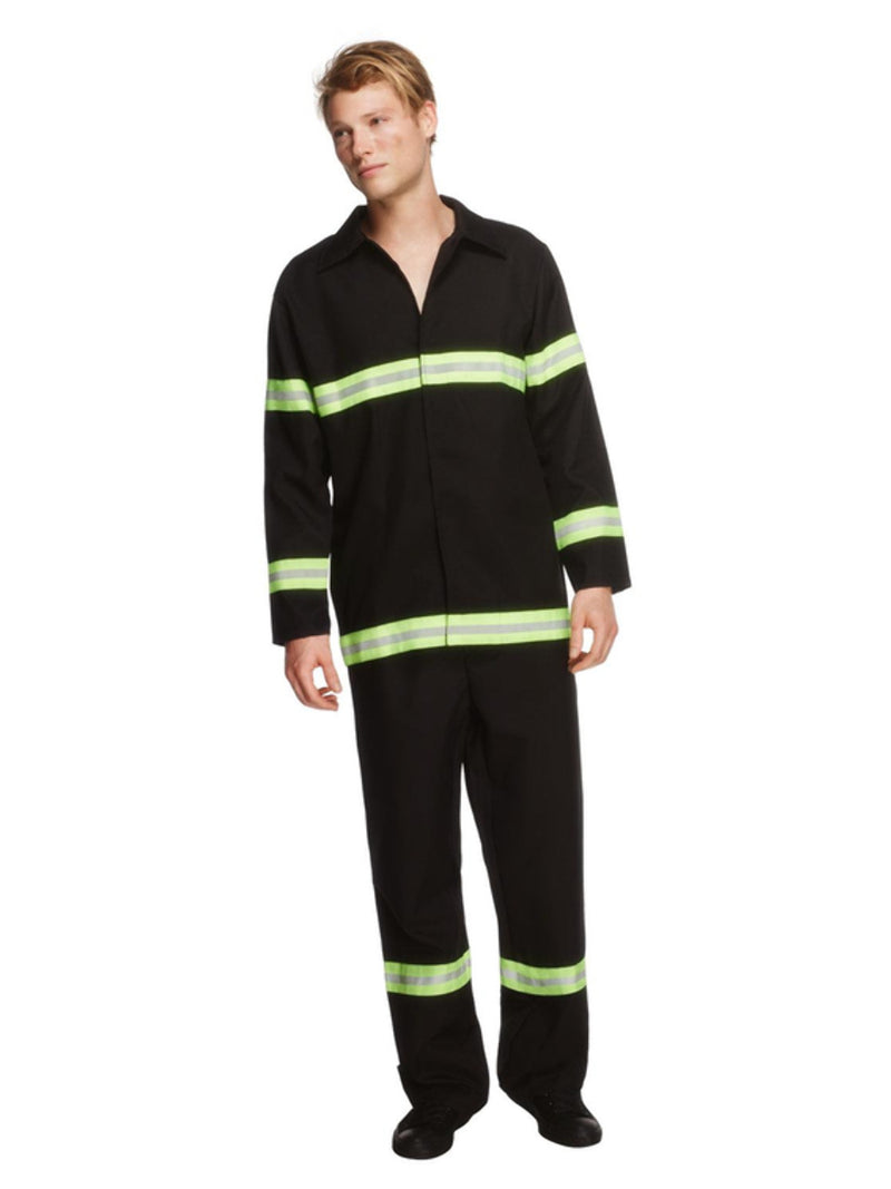 Fever Fireman Costume, Black - 1