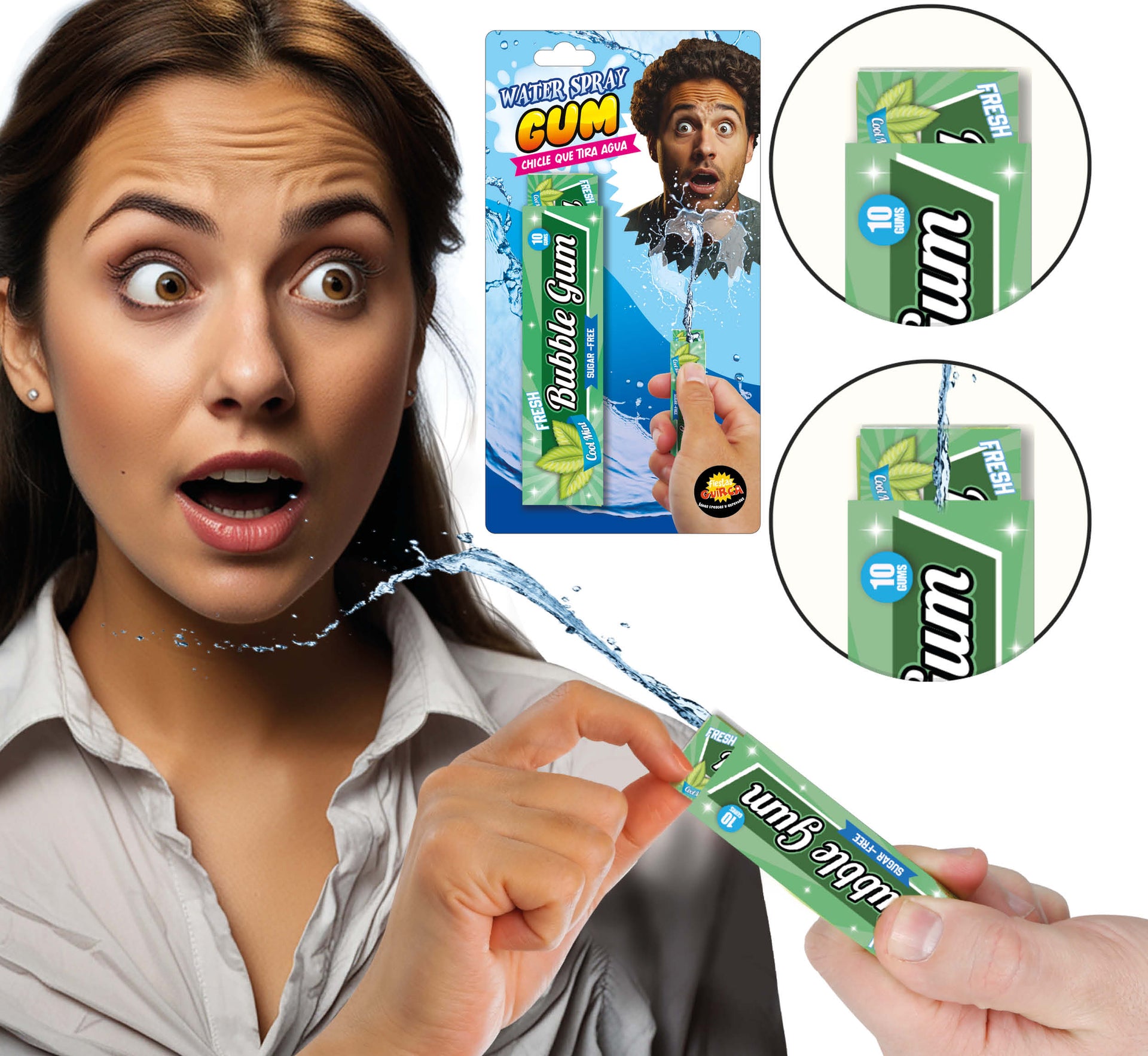 PACK OF WATER-SQUIRTING GUM