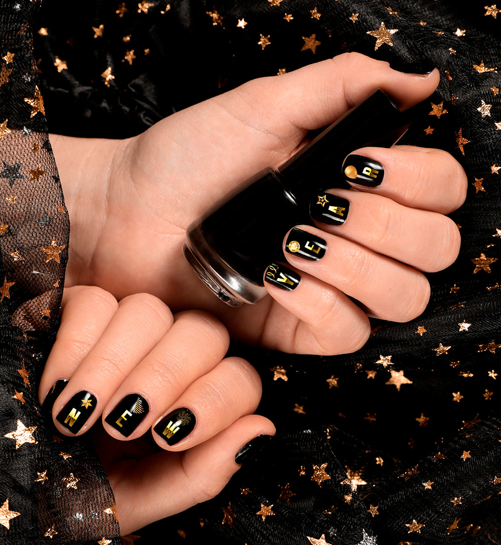 STICKER SHEET FOR NAILS, 10X7 CM, HAPPY NEW YEAR