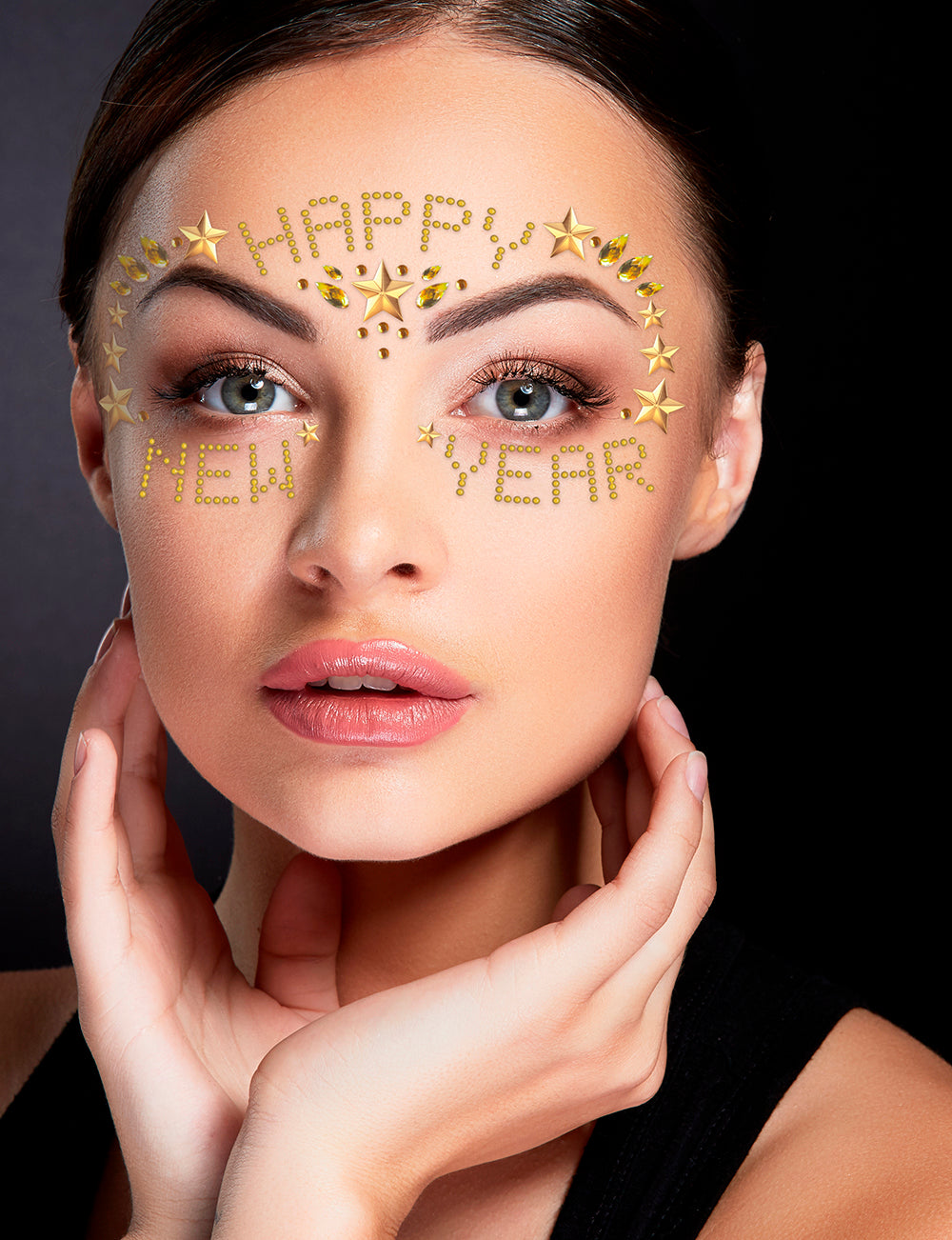 HAPPY NEW YEAR ADHESIVE FACIAL JEWELRY