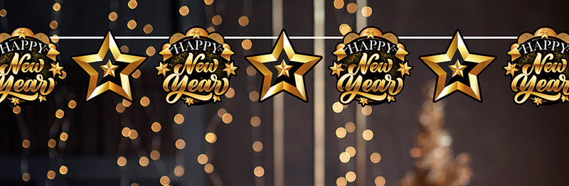 HAPPY NEW YEAR GARLAND, 300 CM, 16X16 CM