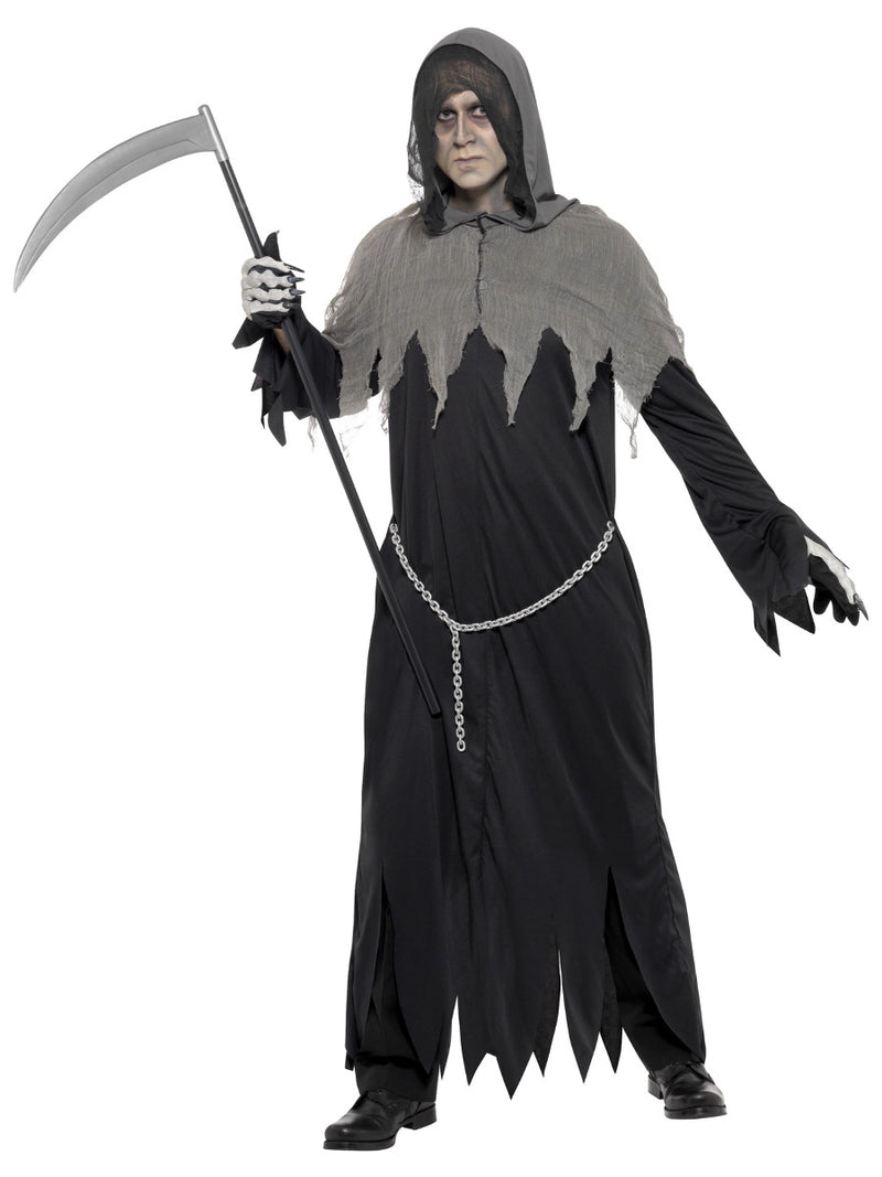 Grim Reaper Robe Costume, Black - 5