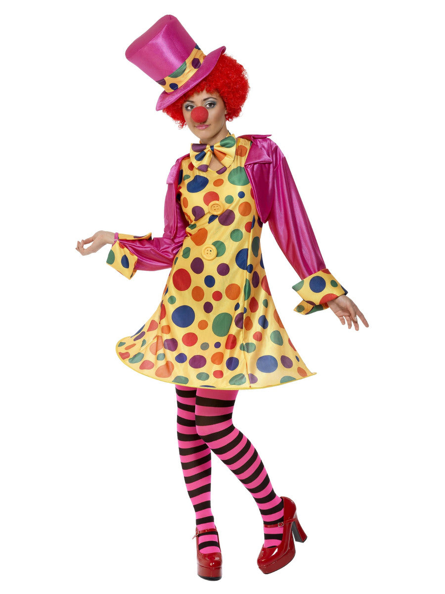 Clown Lady Costume, Multi-Coloured - 1
