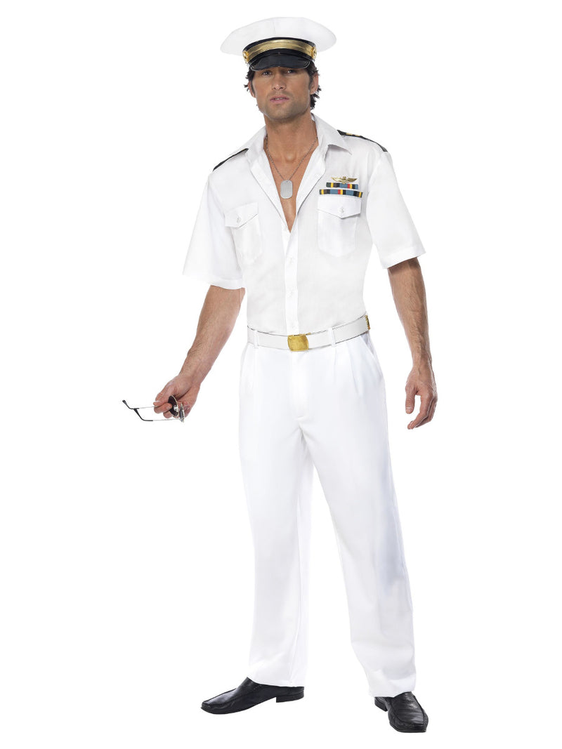 Top Gun Captain Costume, White - 1