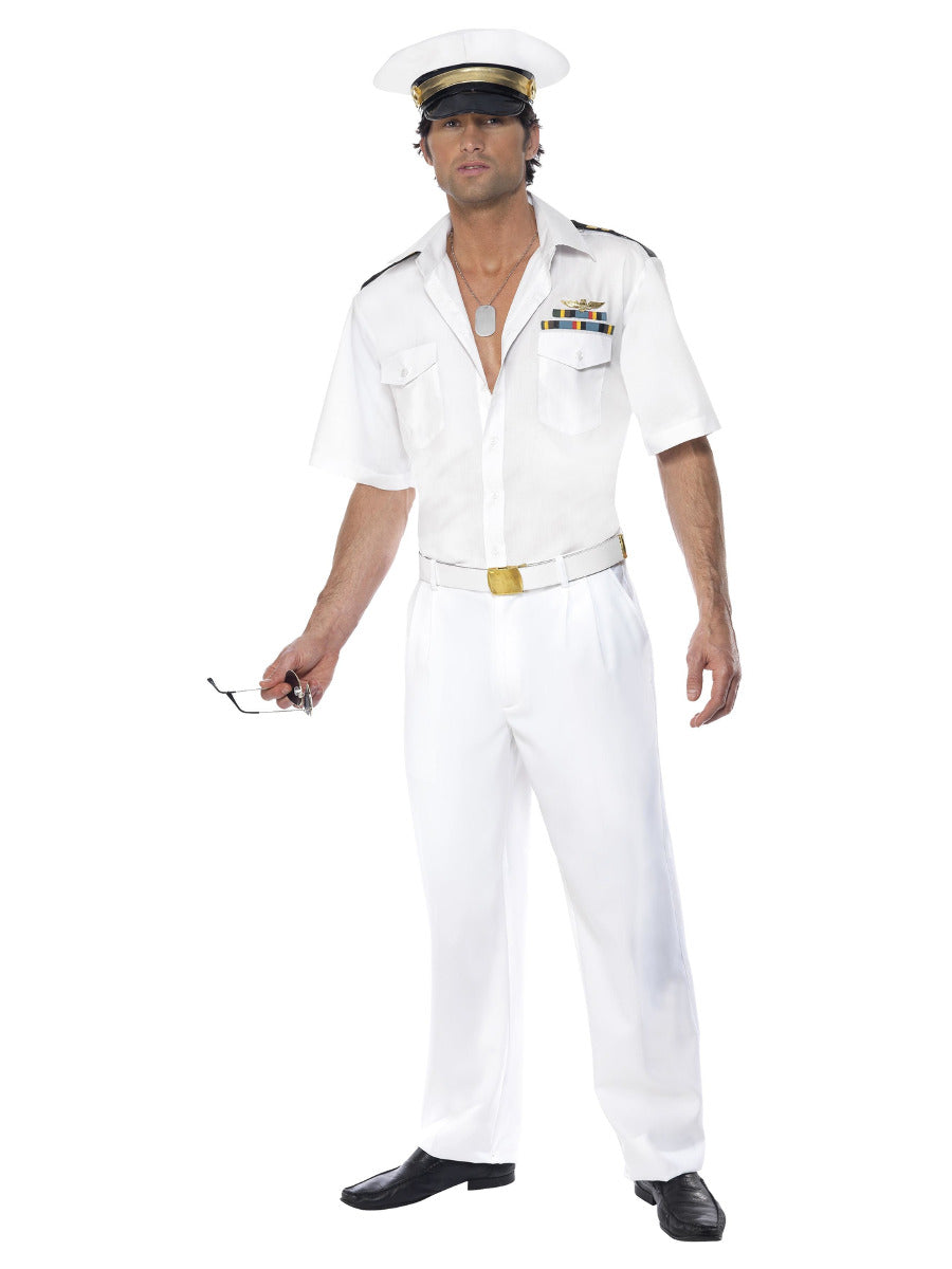 Top Gun Captain Costume, White - 1