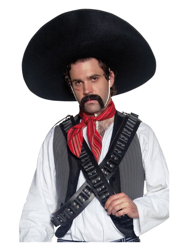 Authentic Mexican Bandit Sombrero, Black - 2