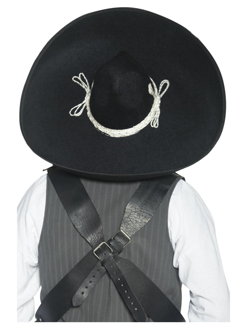 Authentic Mexican Bandit Sombrero, Black - 4