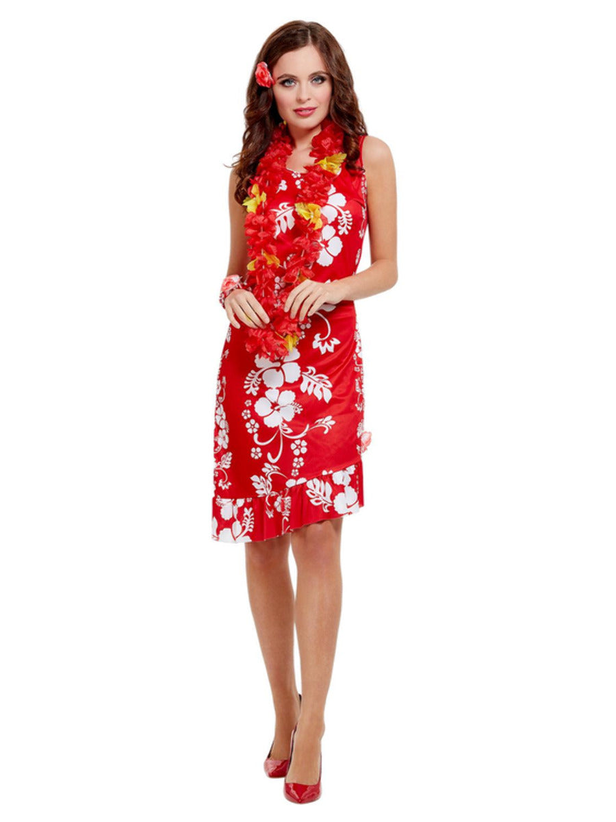 Hawaiian Beauty Costume, Red - 1