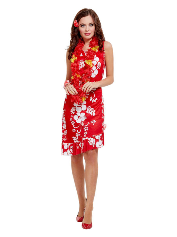 Hawaiian Beauty Costume, Red - 2