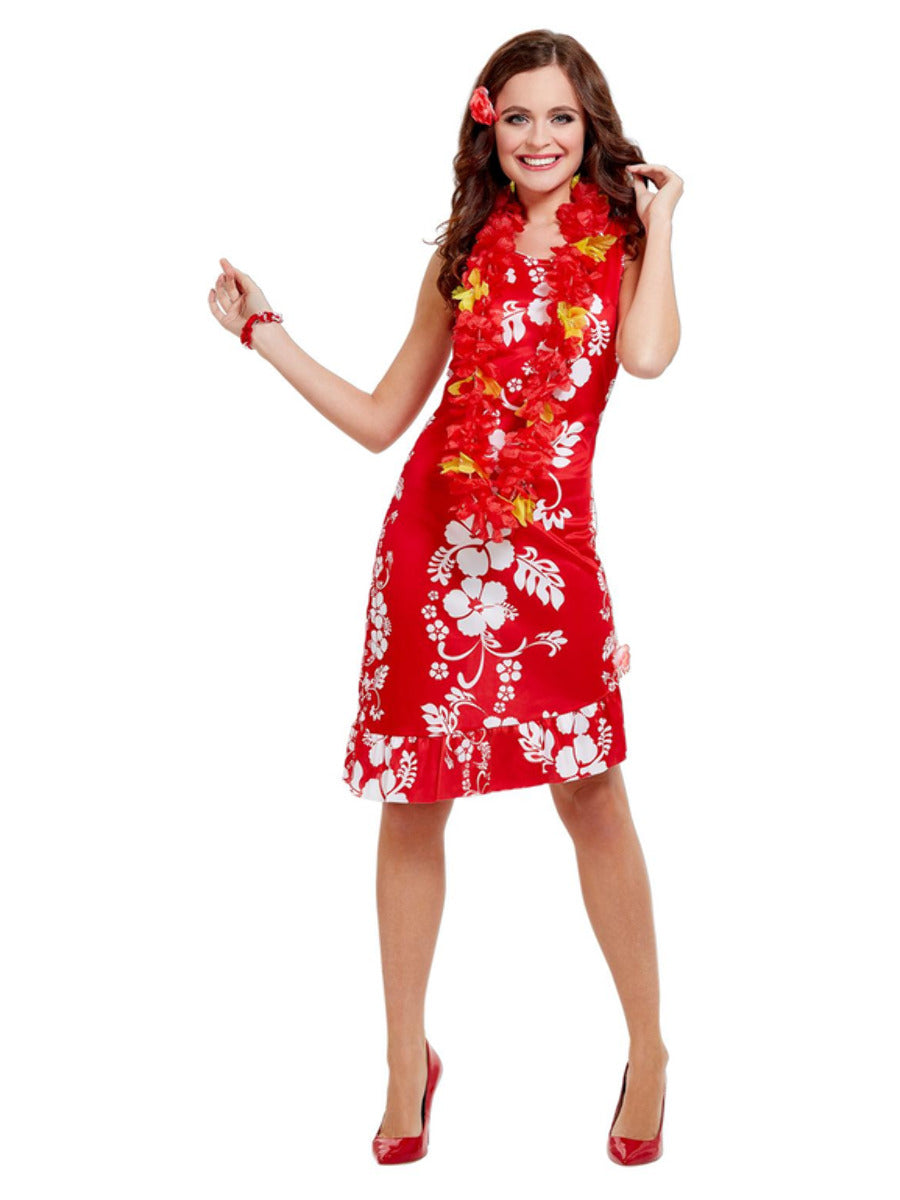 Hawaiian Beauty Costume, Red - 5
