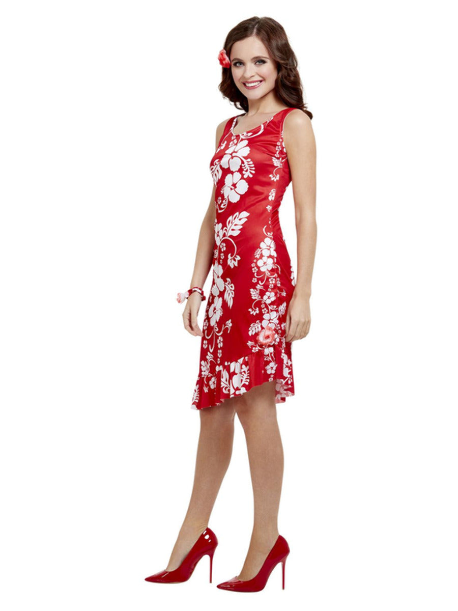 Hawaiian Beauty Costume, Red - 4