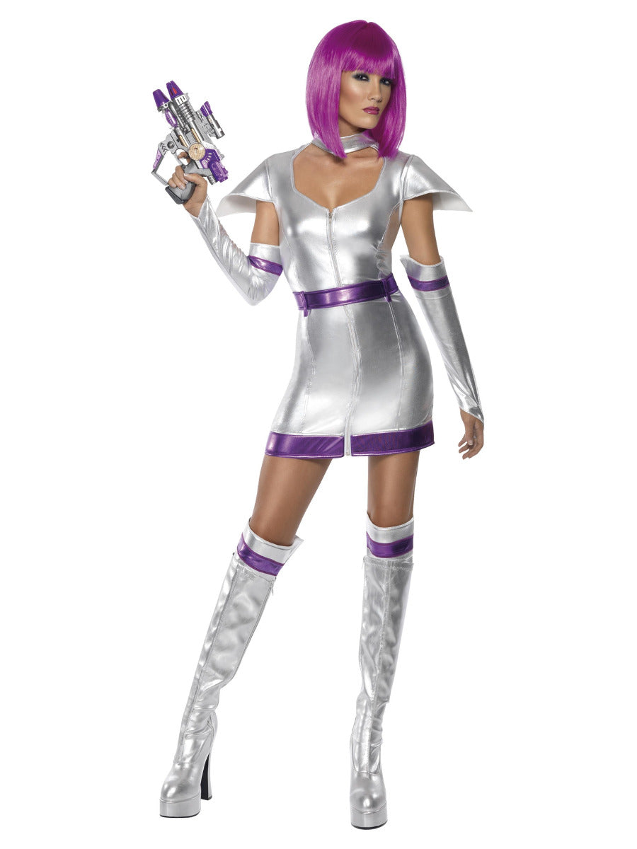 Fever Space Cadet Costume, Silver Metallic - 5