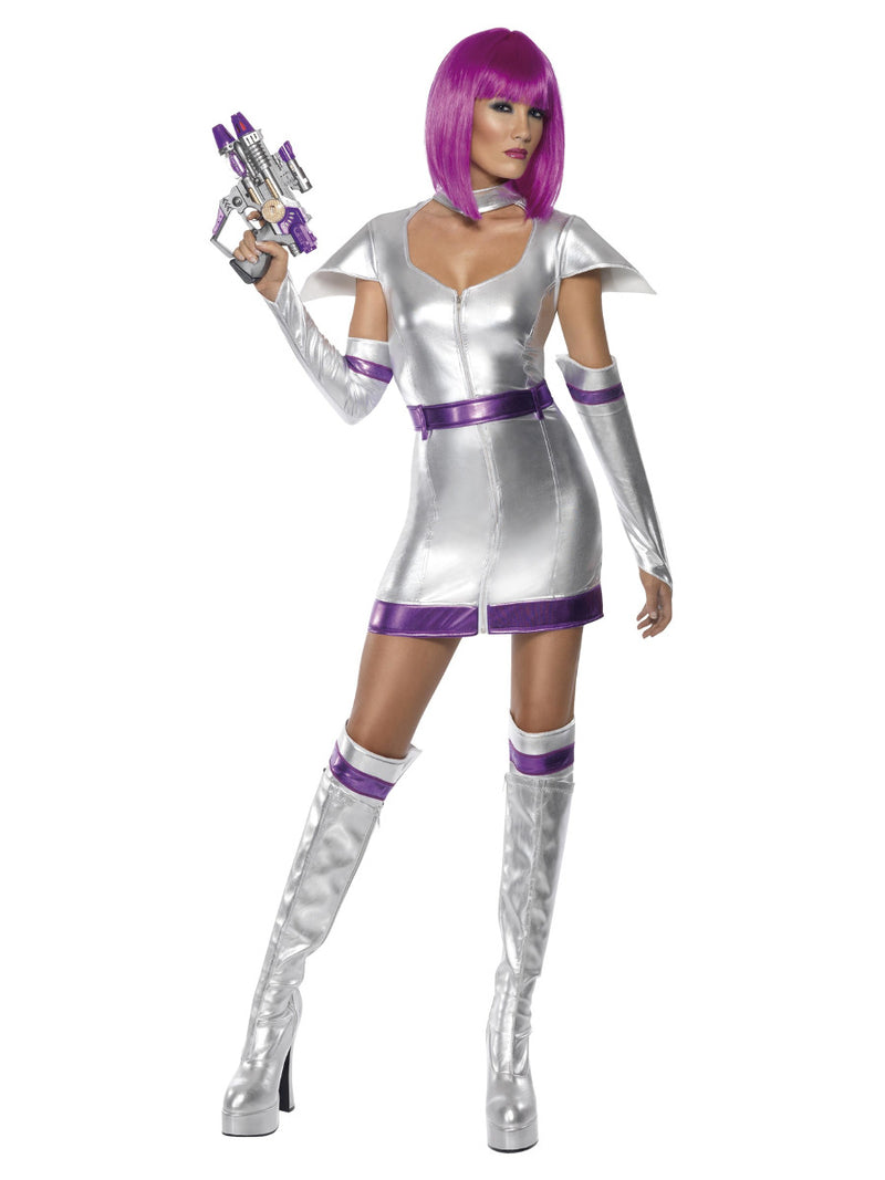 Fever Space Cadet Costume, Silver Metallic - 5