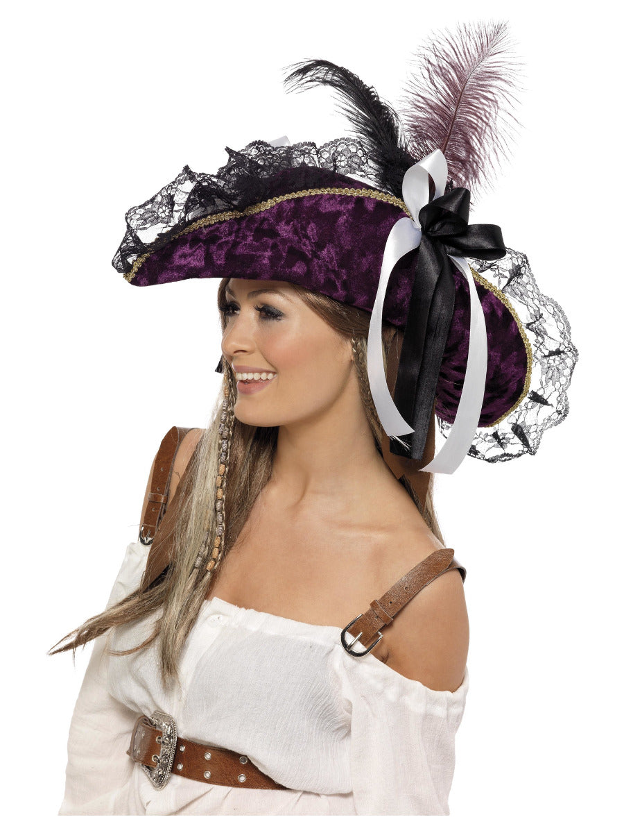Fever Marauding Pirate Hat, Purple - 3