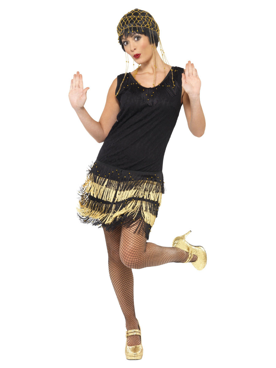 20s Fringed Flapper Costume, Black - 5