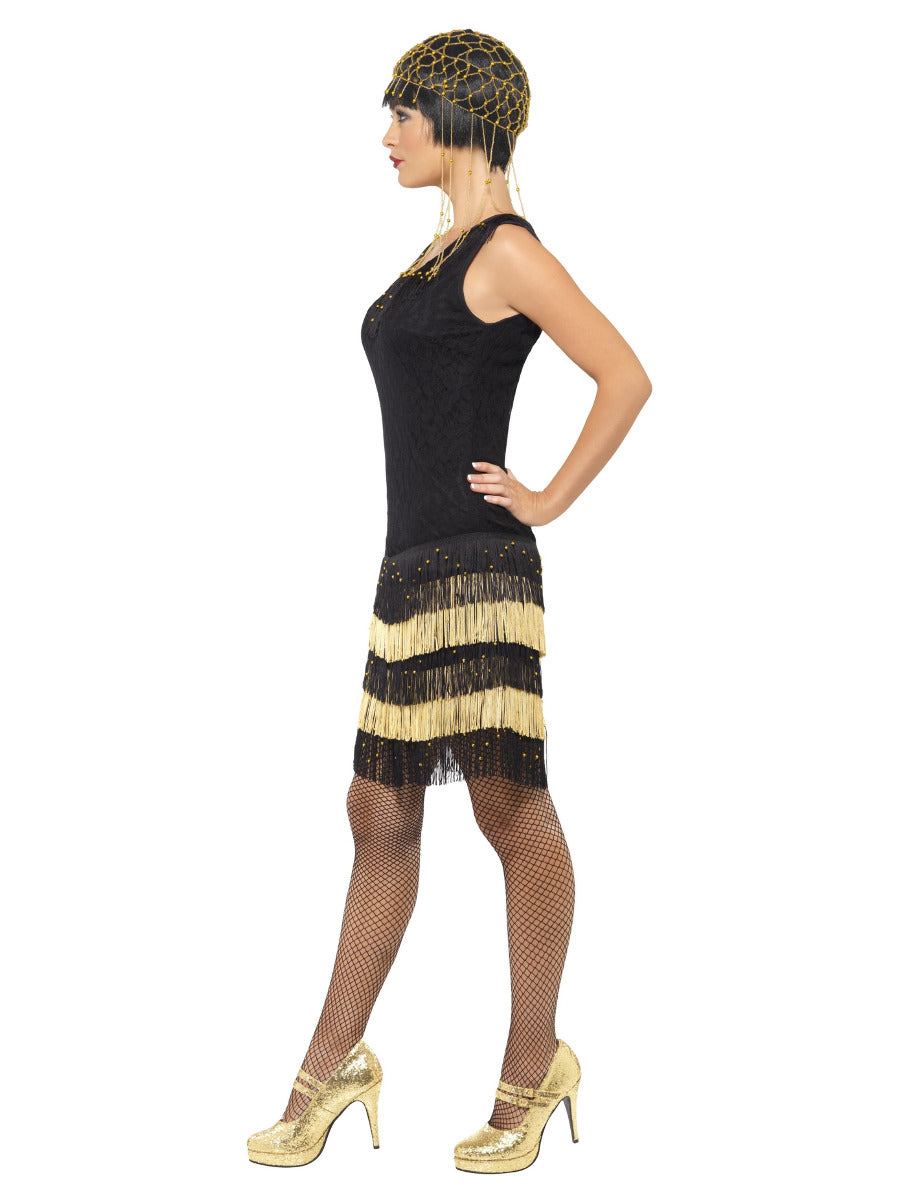 20s Fringed Flapper Costume, Black - 4